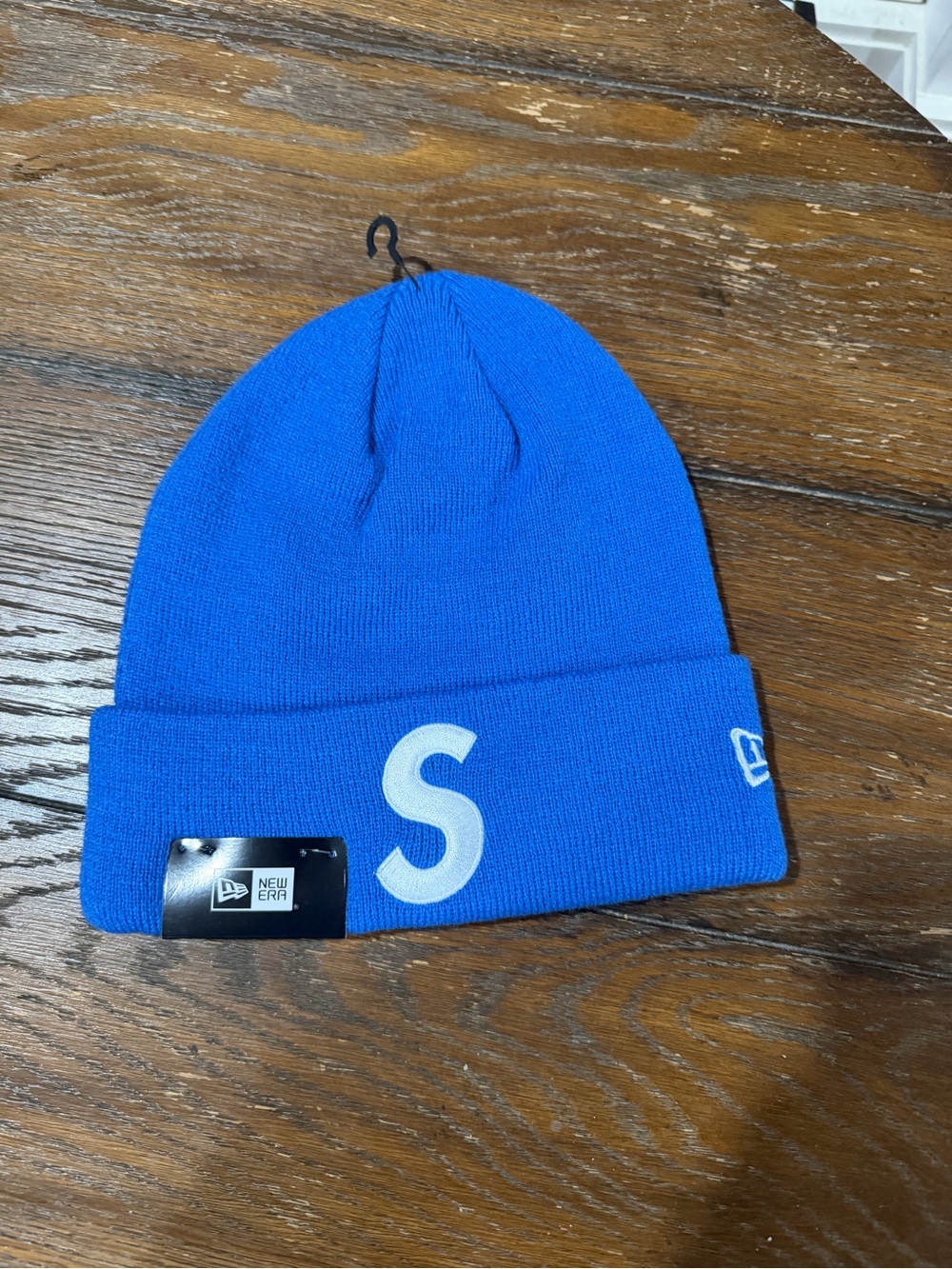 New Era Kids Royal Blue Beanie with White 'S' Applique
